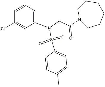 N-[2-(1-azepanyl)-2-oxoethyl]-N-(3-chlorophenyl)-4-methylbenzenesulfonamide 结构式