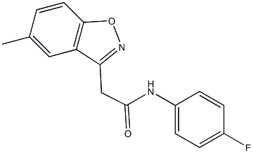 N-(4-fluorophenyl)-2-(5-methyl-1,2-benzisoxazol-3-yl)acetamide 结构式