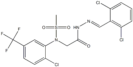 N-[2-chloro-5-(trifluoromethyl)phenyl]-N-{2-[2-(2,6-dichlorobenzylidene)hydrazino]-2-oxoethyl}methanesulfonamide 结构式