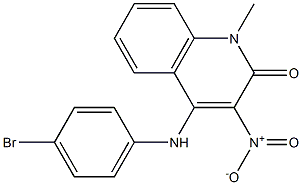 4-(4-bromoanilino)-3-nitro-1-methyl-2(1H)-quinolinone 结构式