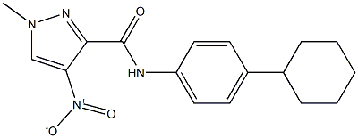 N-(4-cyclohexylphenyl)-4-nitro-1-methyl-1H-pyrazole-3-carboxamide 结构式