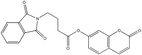 2-oxo-2H-chromen-7-yl 4-(1,3-dioxo-1,3-dihydro-2H-isoindol-2-yl)butanoate 结构式