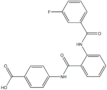 4-({2-[(3-fluorobenzoyl)amino]benzoyl}amino)benzoic acid 结构式