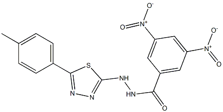 3,5-bisnitro-N'-[5-(4-methylphenyl)-1,3,4-thiadiazol-2-yl]benzohydrazide 结构式