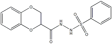 N'-(2,3-dihydro-1,4-benzodioxin-2-ylcarbonyl)benzenesulfonohydrazide 结构式