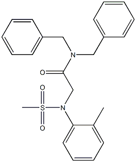 N,N-dibenzyl-2-[2-methyl(methylsulfonyl)anilino]acetamide 结构式