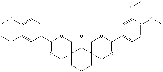 3,11-bis(3,4-dimethoxyphenyl)-2,4,10,12-tetraoxadispiro[5.1.5.3]hexadecan-7-one 结构式