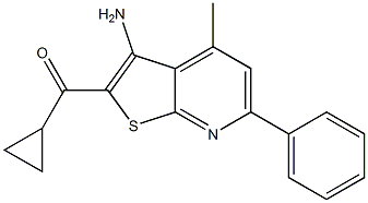 (3-amino-4-methyl-6-phenylthieno[2,3-b]pyridin-2-yl)(cyclopropyl)methanone 结构式