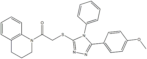 1-({[5-(4-methoxyphenyl)-4-phenyl-4H-1,2,4-triazol-3-yl]sulfanyl}acetyl)-1,2,3,4-tetrahydroquinoline 结构式