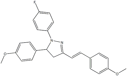 1-(4-fluorophenyl)-5-(4-methoxyphenyl)-3-[2-(4-methoxyphenyl)vinyl]-4,5-dihydro-1H-pyrazole 结构式