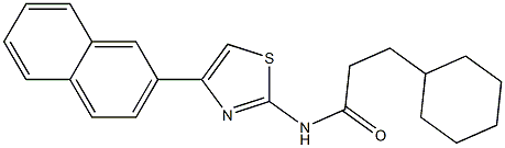 3-cyclohexyl-N-[4-(2-naphthyl)-1,3-thiazol-2-yl]propanamide 结构式