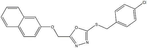 2-[(4-chlorobenzyl)sulfanyl]-5-[(2-naphthyloxy)methyl]-1,3,4-oxadiazole 结构式