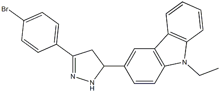 3-[3-(4-bromophenyl)-4,5-dihydro-1H-pyrazol-5-yl]-9-ethyl-9H-carbazole 结构式