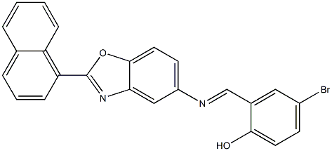 4-bromo-2-({[2-(1-naphthyl)-1,3-benzoxazol-5-yl]imino}methyl)phenol 结构式