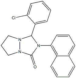 3-(2-chlorophenyl)-2-(1-naphthyl)tetrahydro-1H,5H-pyrazolo[1,2-a][1,2,4]triazol-1-one 结构式