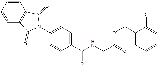 2-chlorobenzyl {[4-(1,3-dioxo-1,3-dihydro-2H-isoindol-2-yl)benzoyl]amino}acetate 结构式