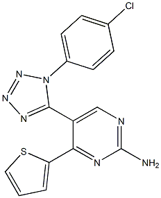 5-[1-(4-chlorophenyl)-1H-tetraazol-5-yl]-4-(2-thienyl)-2-pyrimidinylamine 结构式