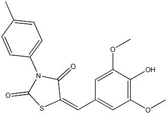 5-(4-hydroxy-3,5-dimethoxybenzylidene)-3-(4-methylphenyl)-1,3-thiazolidine-2,4-dione 结构式