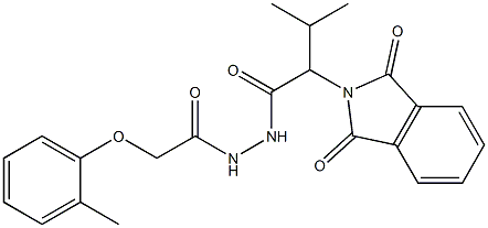 2-(1,3-dioxo-1,3-dihydro-2H-isoindol-2-yl)-3-methyl-N'-[(2-methylphenoxy)acetyl]butanohydrazide 结构式