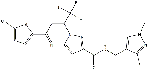 5-(5-chloro-2-thienyl)-N-[(1,3-dimethyl-1H-pyrazol-4-yl)methyl]-7-(trifluoromethyl)pyrazolo[1,5-a]pyrimidine-2-carboxamide 结构式