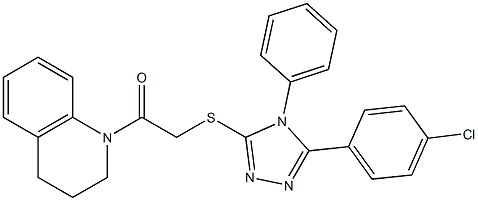 5-(4-chlorophenyl)-4-phenyl-4H-1,2,4-triazol-3-yl 2-(3,4-dihydro-1(2H)-quinolinyl)-2-oxoethyl sulfide 结构式