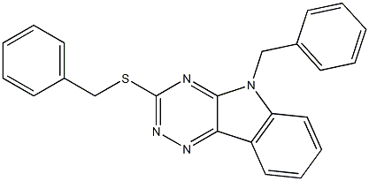 benzyl 5-benzyl-5H-[1,2,4]triazino[5,6-b]indol-3-yl sulfide 结构式