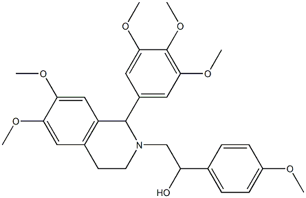 2-(6,7-dimethoxy-1-(3,4,5-trimethoxyphenyl)-3,4-dihydro-2(1H)-isoquinolinyl)-1-(4-methoxyphenyl)ethanol 结构式