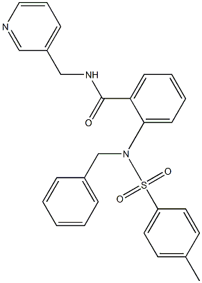 2-{benzyl[(4-methylphenyl)sulfonyl]amino}-N-(3-pyridinylmethyl)benzamide 结构式
