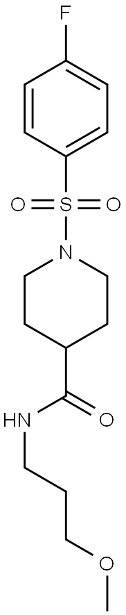 1-[(4-fluorophenyl)sulfonyl]-N-(3-methoxypropyl)-4-piperidinecarboxamide 结构式