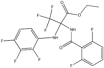 ethyl 2-[(2,6-difluorobenzoyl)amino]-3,3,3-trifluoro-2-(2,3,4-trifluoroanilino)propanoate 结构式