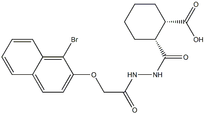 (1S,2R)-2-[(2-{2-[(1-bromo-2-naphthyl)oxy]acetyl}hydrazino)carbonyl]cyclohexanecarboxylic acid 结构式