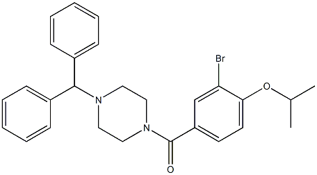 (4-benzhydryl-1-piperazinyl)(3-bromo-4-isopropoxyphenyl)methanone 结构式