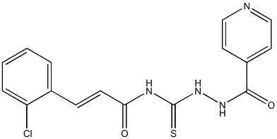 (E)-3-(2-chlorophenyl)-N-[(2-isonicotinoylhydrazino)carbothioyl]-2-propenamide 结构式