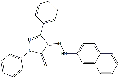 1,3-diphenyl-1H-pyrazole-4,5-dione 4-[N-(2-naphthyl)hydrazone] 结构式