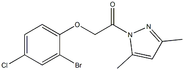 2-(2-bromo-4-chlorophenoxy)-1-(3,5-dimethyl-1H-pyrazol-1-yl)-1-ethanone 结构式