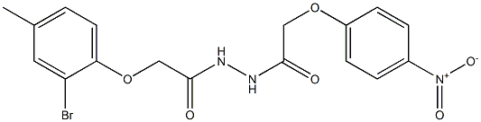 2-(2-bromo-4-methylphenoxy)-N'-[2-(4-nitrophenoxy)acetyl]acetohydrazide 结构式