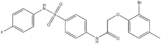 2-(2-bromo-4-methylphenoxy)-N-{4-[(4-fluoroanilino)sulfonyl]phenyl}acetamide 结构式