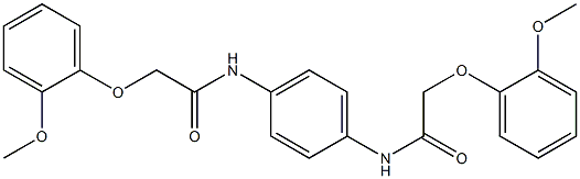 2-(2-methoxyphenoxy)-N-(4-{[2-(2-methoxyphenoxy)acetyl]amino}phenyl)acetamide 结构式