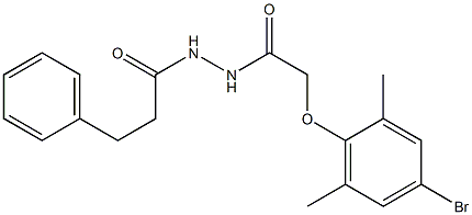 2-(4-bromo-2,6-dimethylphenoxy)-N'-(3-phenylpropanoyl)acetohydrazide 结构式