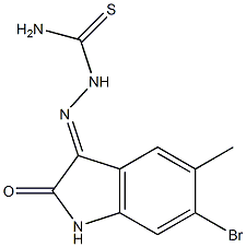 2-(6-bromo-5-methyl-2-oxo-1,2-dihydro-3H-indol-3-ylidene)-1-hydrazinecarbothioamide 结构式