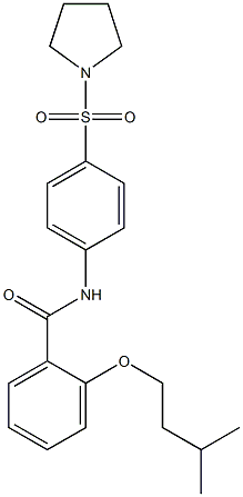 2-(isopentyloxy)-N-[4-(1-pyrrolidinylsulfonyl)phenyl]benzamide 结构式