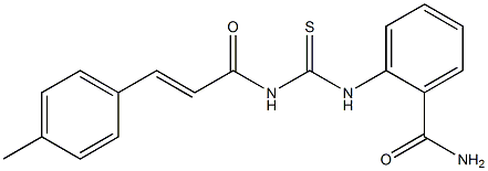 2-[({[(E)-3-(4-methylphenyl)-2-propenoyl]amino}carbothioyl)amino]benzamide 结构式