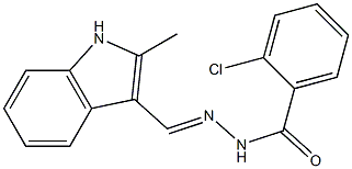 2-chloro-N'-[(E)-(2-methyl-1H-indol-3-yl)methylidene]benzohydrazide 结构式