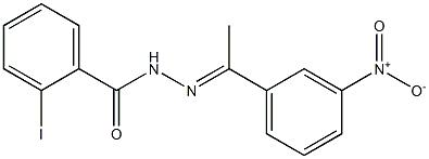 2-iodo-N'-[(E)-1-(3-nitrophenyl)ethylidene]benzohydrazide 结构式