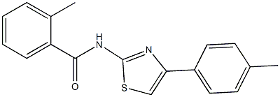 2-methyl-N-[4-(4-methylphenyl)-1,3-thiazol-2-yl]benzamide 结构式