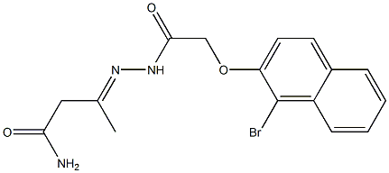 3-((E)-2-{2-[(1-bromo-2-naphthyl)oxy]acetyl}hydrazono)butanamide 结构式