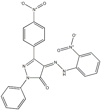 3-(4-nitrophenyl)-1-phenyl-1H-pyrazole-4,5-dione 4-[N-(2-nitrophenyl)hydrazone] 结构式