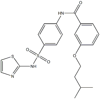 3-(isopentyloxy)-N-{4-[(1,3-thiazol-2-ylamino)sulfonyl]phenyl}benzamide 结构式