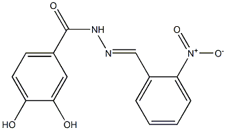 3,4-dihydroxy-N'-[(E)-(2-nitrophenyl)methylidene]benzohydrazide 结构式