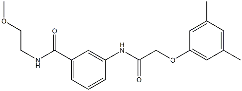 3-{[2-(3,5-dimethylphenoxy)acetyl]amino}-N-(2-methoxyethyl)benzamide 结构式